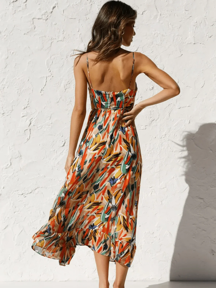 Chiara | Midi Dress in Painterly Colour