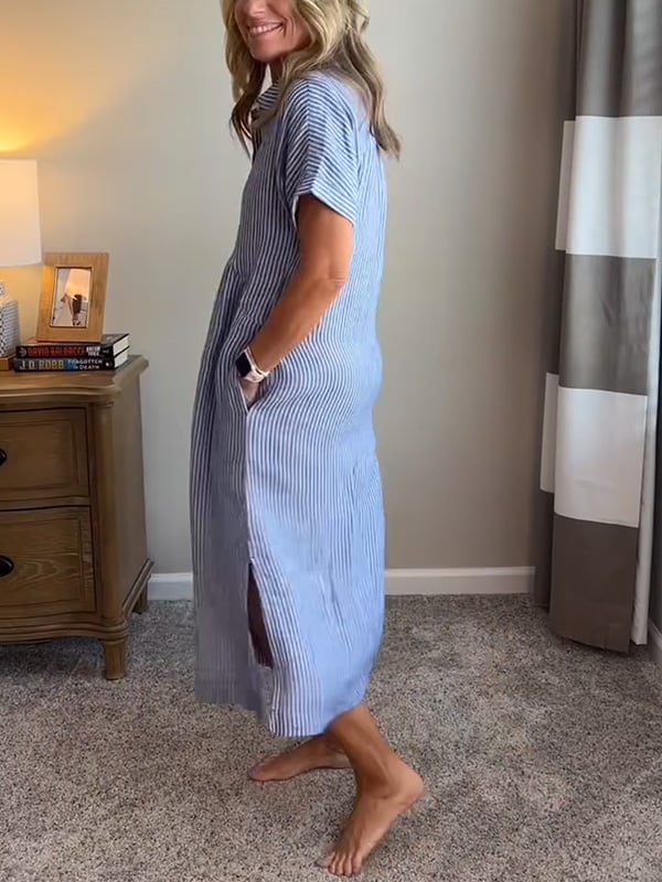 Cassandra | Striped Shirt Dress