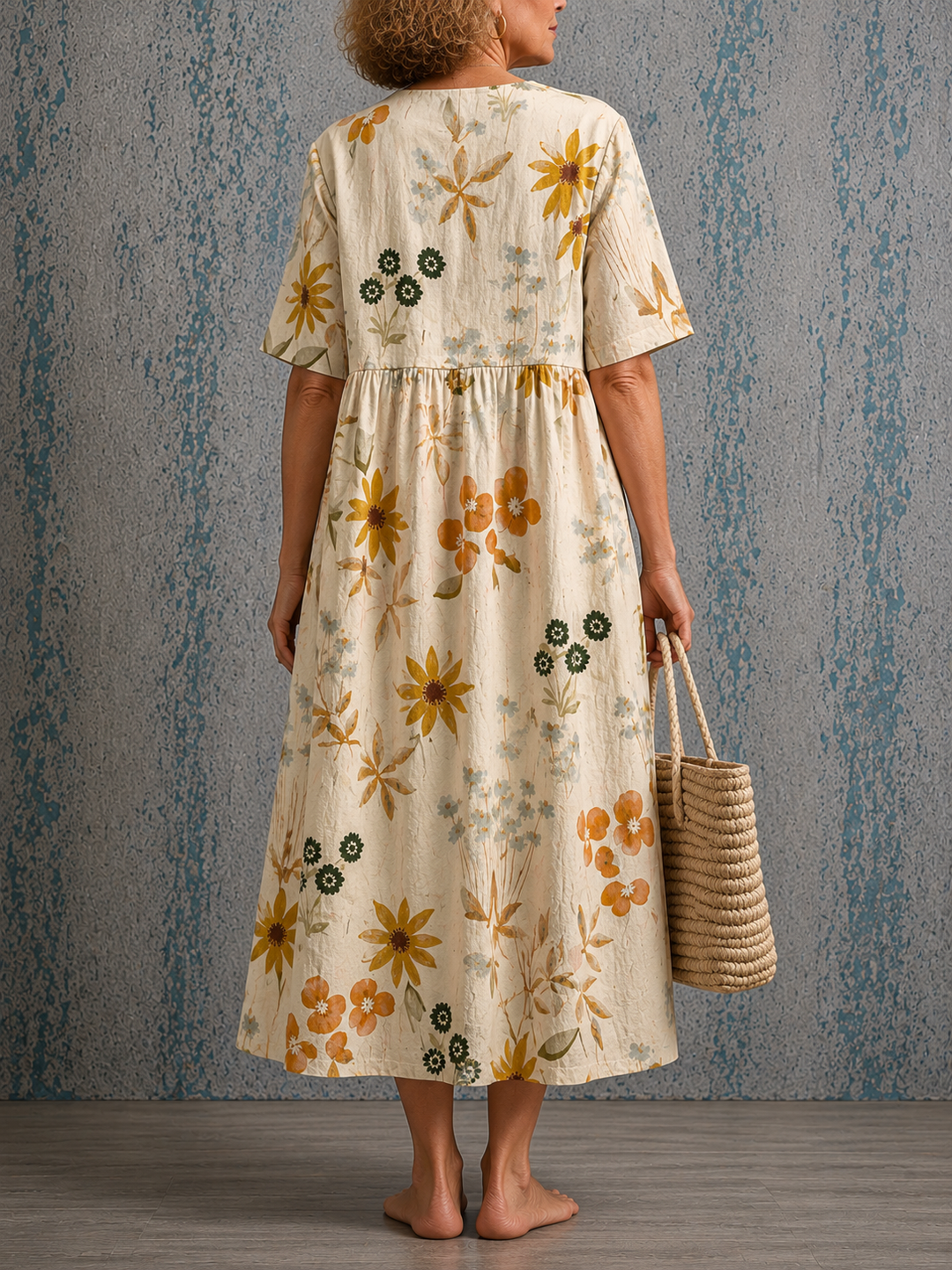 Beverley | Half Sleeve Linen Dress