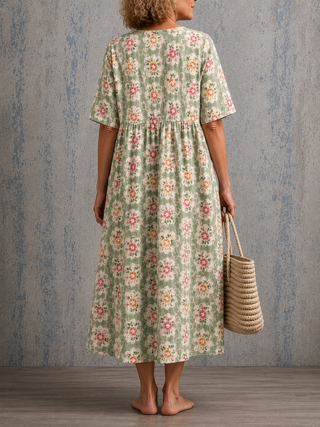 Brenda | Half Sleeve Linen Dress