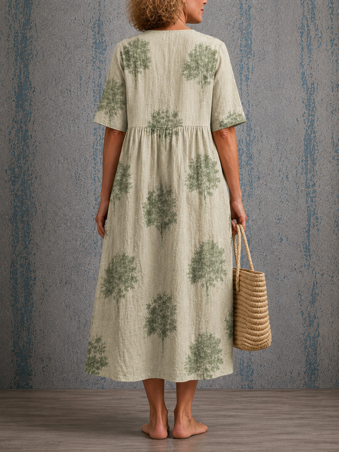 Annette | Half Sleeve Linen Dress