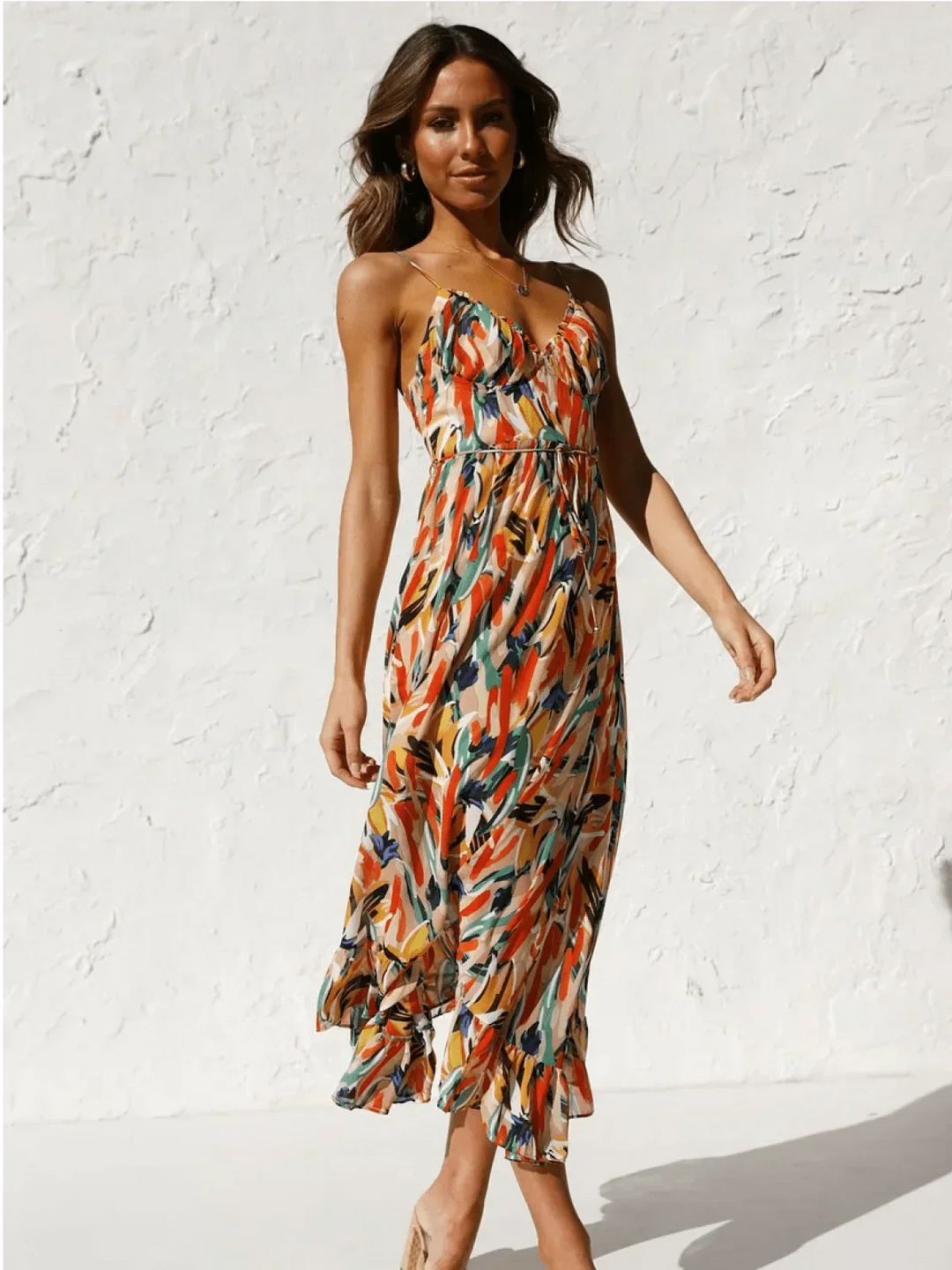 Chiara | Midi Dress in Painterly Colour