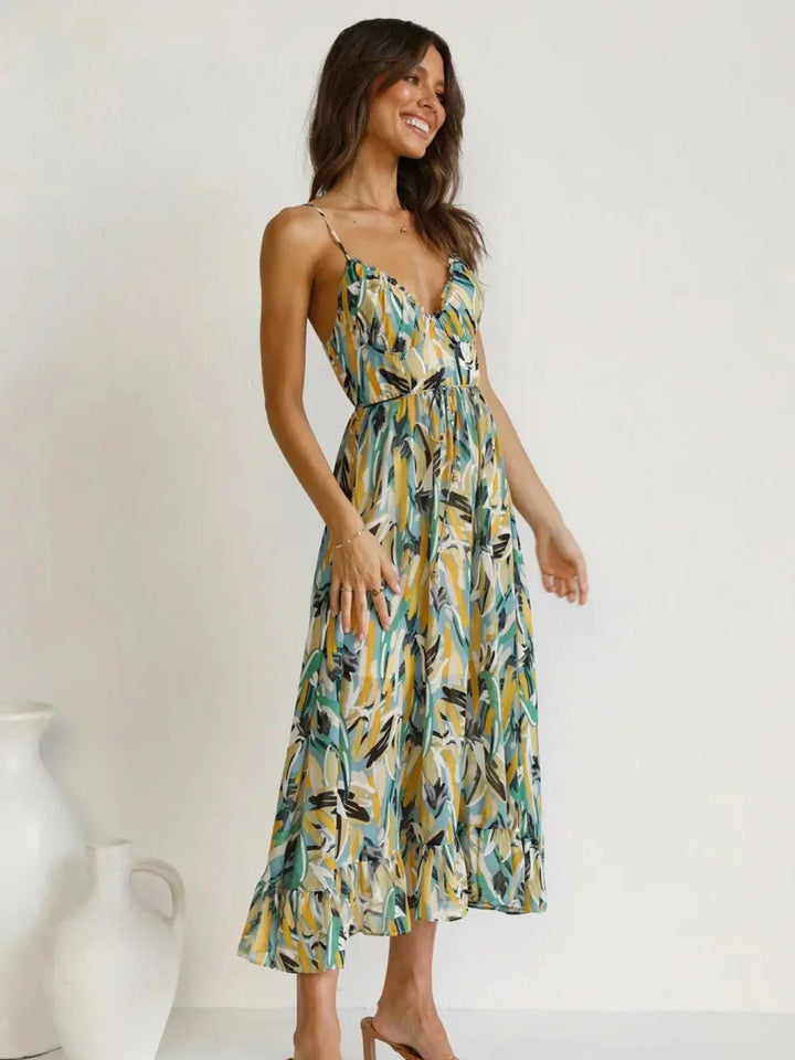 Chiara | Midi Dress in Painterly Colour