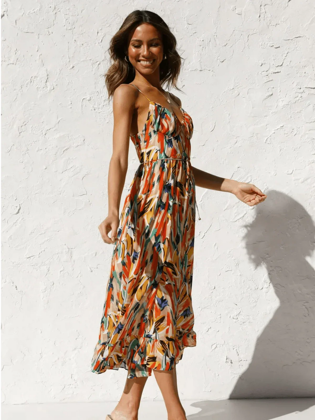 Chiara | Midi Dress in Painterly Colour