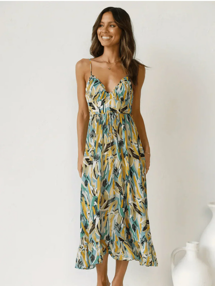 Chiara | Midi Dress in Painterly Colour