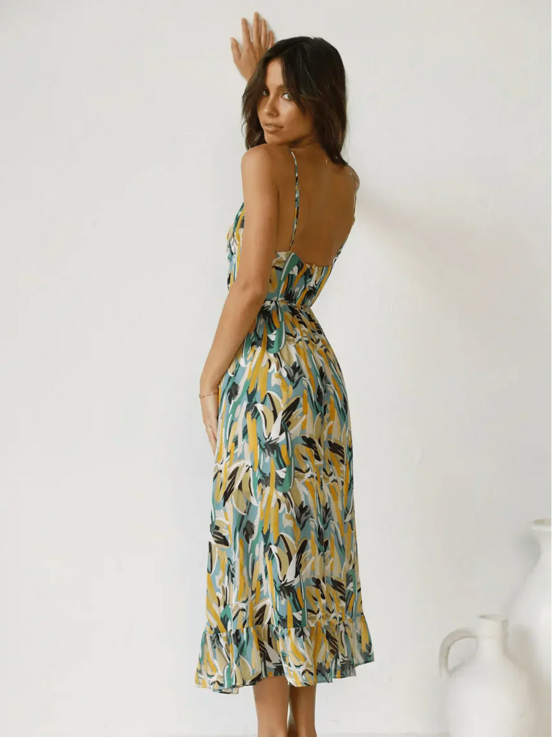 Chiara | Midi Dress in Painterly Colour