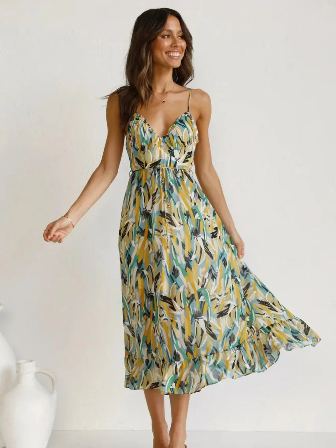 Chiara | Midi Dress in Painterly Colour