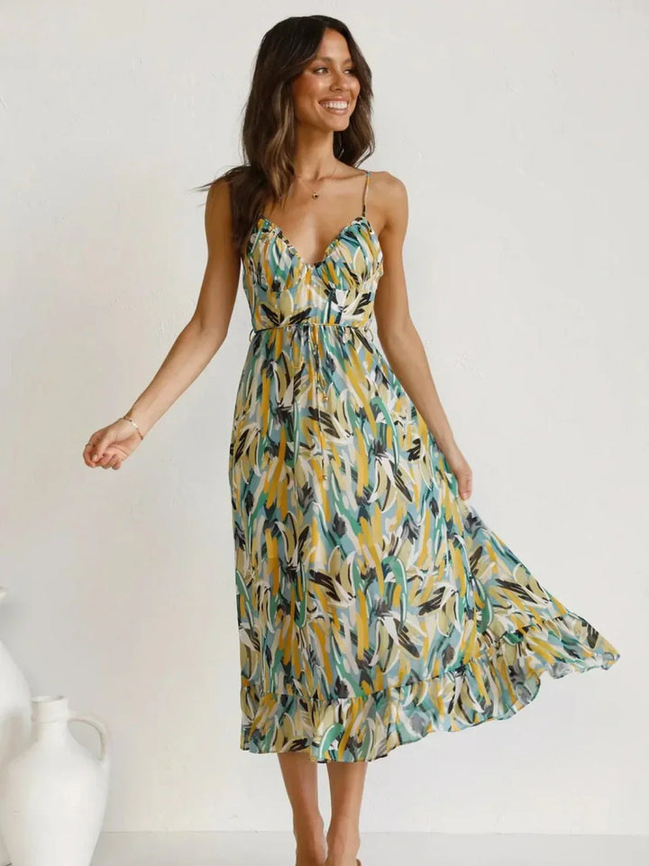 Chiara | Midi Dress in Painterly Colour