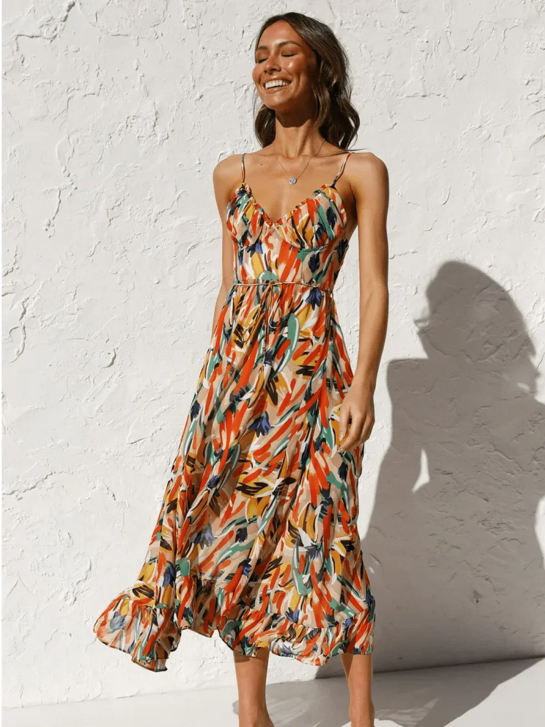 Chiara | Midi Dress in Painterly Colour