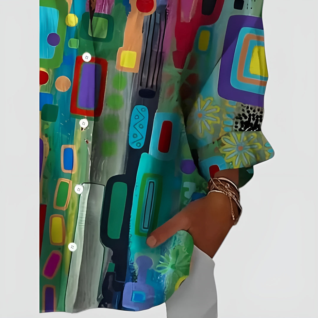Ava™ blouse with geometric pattern